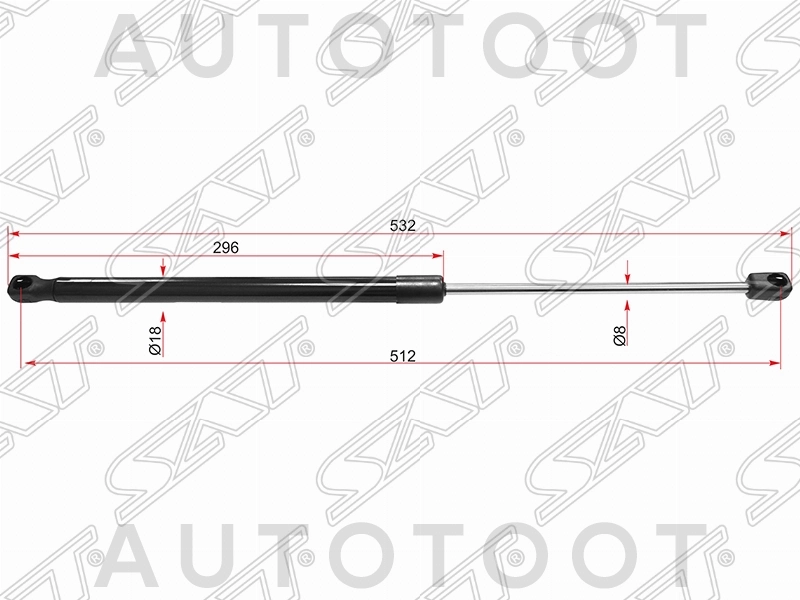 Амортизатор крышки багажника -ST1854922 Sat для FORD ECOSPORT