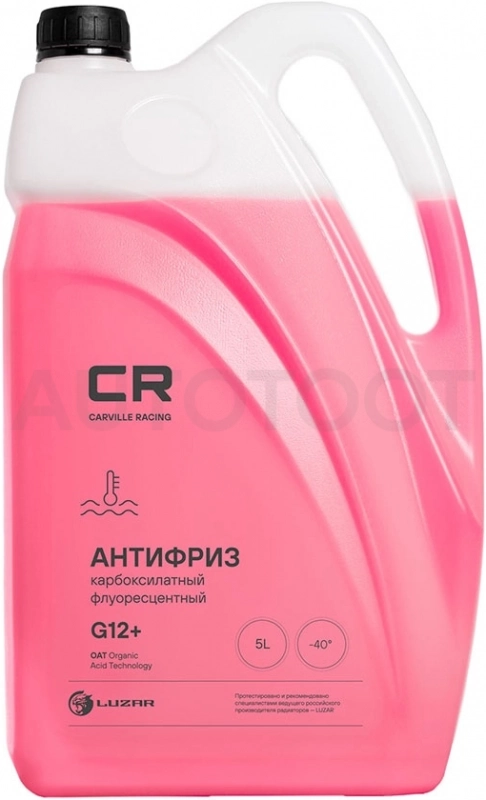 Антифриз Carville Racing G12+ карбоксилатн. флуоресцентный, красный -40°С, 5л