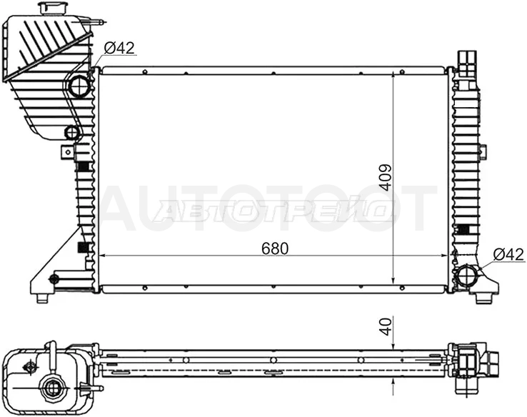 Радиатор Mercedes-Benz Sprinter 00-06 / Sprinter classic RUS 13-18