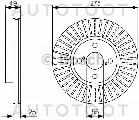 Диск тормозной передний 275mm -  для TOYOTA COROLLA VERSO