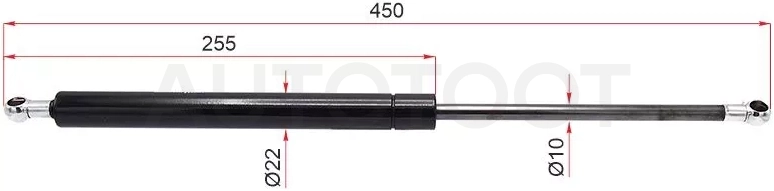 Амортизатор капота Toyota Land Cruiser (J100) 98-07 / Lexus LX 98-07 / Toyota Land Cruiser Cygnus 98-07 (Справа=Слева)