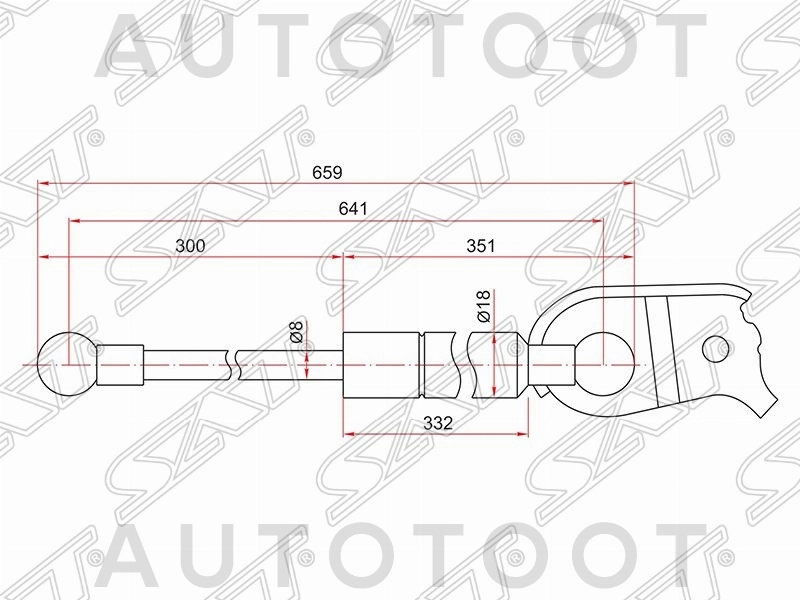 Амортизатор капота левый=правый -PGS100059 Patron для LEXUS RX300, TOYOTA HARRIER, LEXUS RX330, LEXUS RX350