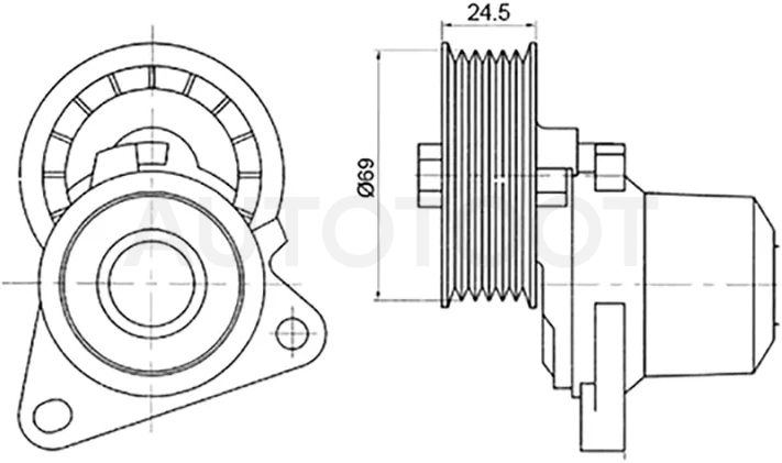 Натяжитель приводного ремня FORD FIESTA/FOCUS/MAVERICK/MONDEO/TRANSIT/MAZDA 3/5/MPV 1,8-2,3