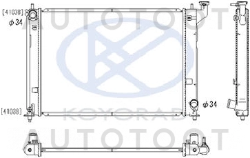 Радиатор охлаждения АТ -34611051 Sakura для TOYOTA WISH, TOYOTA CALDINA, TOYOTA OPA
