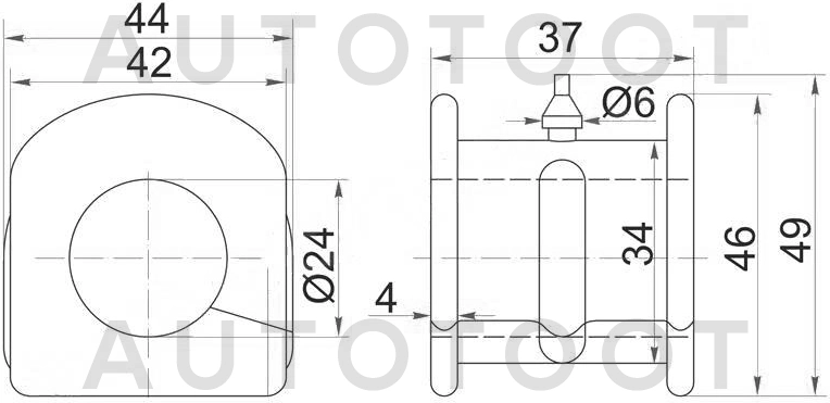 Втулка переднего стабилизатора d=25 -ST48815B1010 Sat для TOYOTA PASSO, TOYOTA BB