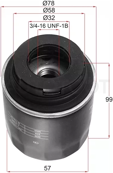 Фильтр масляный AUDI A1 11-14/A3 09-13/VW GOLF/TIGUAN 09-13/JETTA 09-14/PASSAT/POLO 09-15 1,4/SKODA