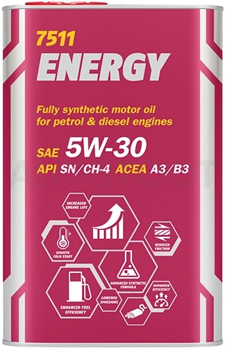 5W-30 MANNOL Energy 1л Масло моторное синтетическое - Артикул MN75111ME - Производитель Mannol - Фото, Отзывы, Цены
