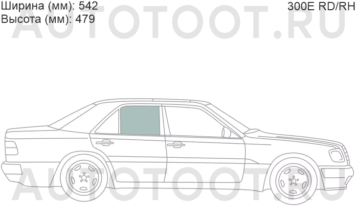Стекло заднее правое опускное -  для MERCEDES E-CLASS
