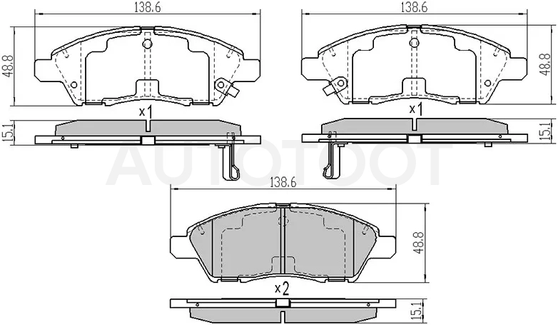 Колодки тормозные (Спереди) Nissan March 10-22 / Note 12-20 / Cube 08-20 / Latio 12-16
