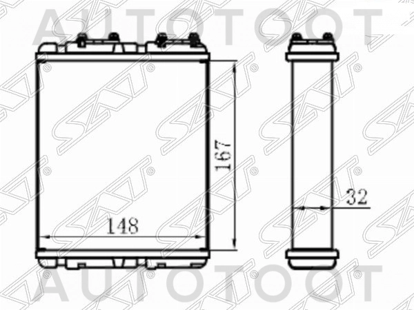 Радиатор отопителя салона -1035136SX Stellox для NISSAN TERRANO 2, MITSUBISHI LANCER, MITSUBISHI COLT, NISSAN SERENA