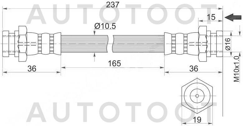 Шланг тормозной -ST9094702817 Sat для TOYOTA ESTIMA, TOYOTA NOAH, TOYOTA VOXY