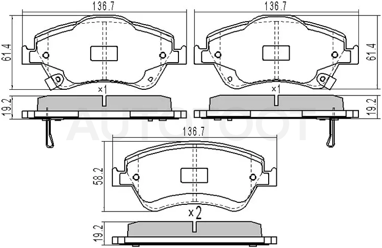 Колодки тормозные (Спереди) Toyota Corolla (E150,E180) 06-19 / Auris 06-16