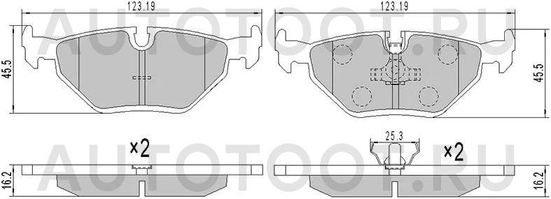 Колодки тормозные (Сзади) BMW 3-Series 90-06 / Z4 02-08 - Артикул ST34216778168 - Производитель Sat - Фото, Отзывы, Цены