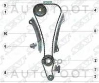 Комплект цепи ГРМ MR18DE/MR20DE -TKNS270A Sat для NISSAN QASHQAI, NISSAN TEANA, NISSAN X-TRAIL