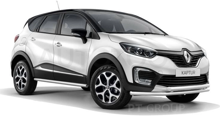 RENAULT Kaptur 2016-   Защита порогов прямая Ø63мм (НПС) - Артикул RKA220301 - Производитель PT Group - Фото, Отзывы, Цены