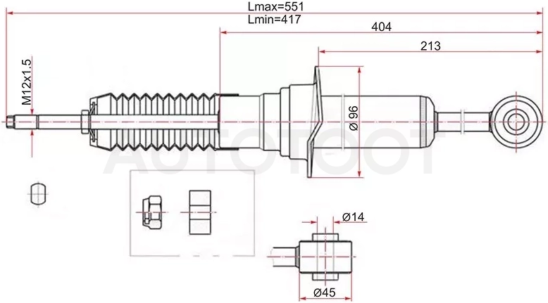 Стойка передняя Toyota Land Cruiser Prado (J120,J150) 02-20 / Lexus GX 02-09