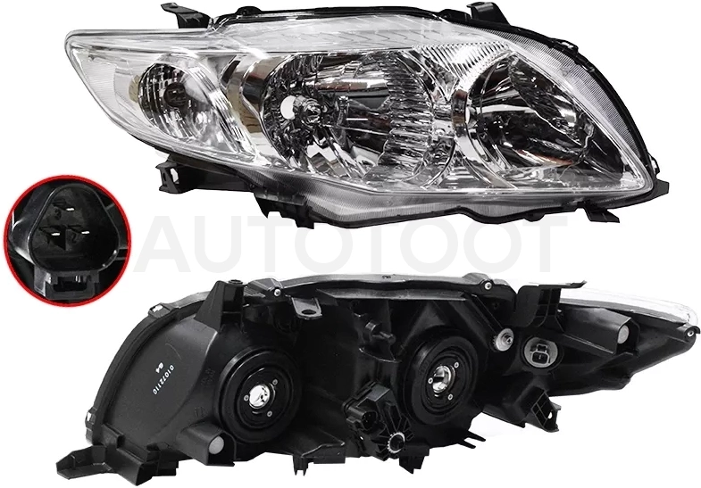 Фара Toyota Corolla (E150) 06-10 (Справа/ Галоген/ С электрокорректором)