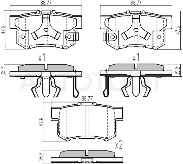 Колодки тормозные (Сзади) Honda Accord 91-16 / Civic 95-12