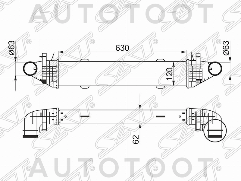 Радиатор интеркулера -96596 Ngk для MERCEDES E-CLASS, MERCEDES C-CLASS