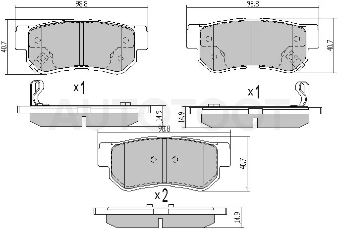 Колодки тормозные (Сзади) Hyundai Elantra 00-12 / Santa Fe 00-12