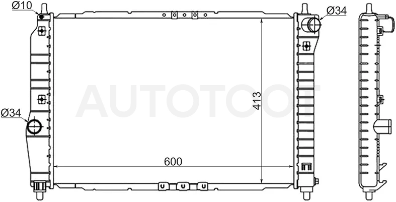 Радиатор Chevrolet Aveo 02-11 / Daewoo Kalos 02-08 - Артикул SGDW000716MT - Производитель Sat - Фото, Отзывы, Цены
