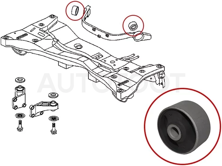Сайлентблок Mitsubishi Lancer 91-01 / Outlander 02-09 / Airtrek 01-05 / Lancer Cedia 00-03 - Артикул STMR594994 - Производитель Sat - Фото, Отзывы, Цены