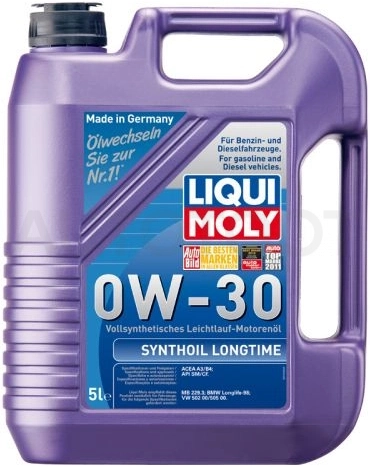0W-30 Масло моторное синтетическое "Synthoil Longtime ", 5л - Артикул 8977 - Производитель Liqui Moly - Фото, Отзывы, Цены