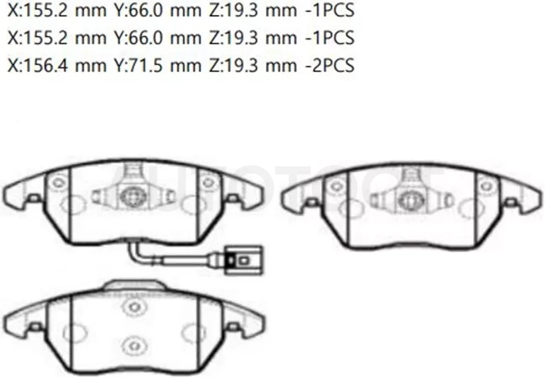 Колодки тормозные (Спереди) Audi A3 03-13 / Peugeot 308 13-17