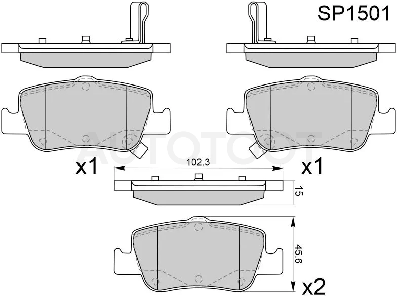 Колодки тормозные (Сзади) Toyota Corolla (E150,E180) 06-19 / Auris 06-18