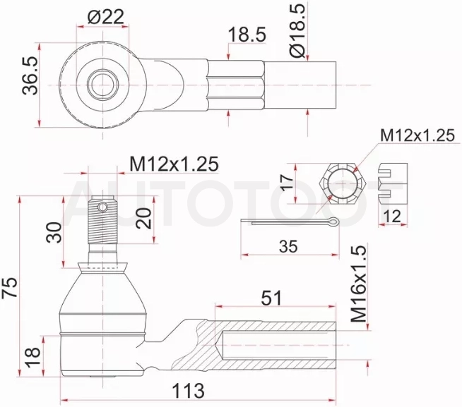 Наконечник рулевой TOYOTA CORSA,RAUM 90-03 - Артикул ST4504619206 - Производитель Sat - Фото, Отзывы, Цены