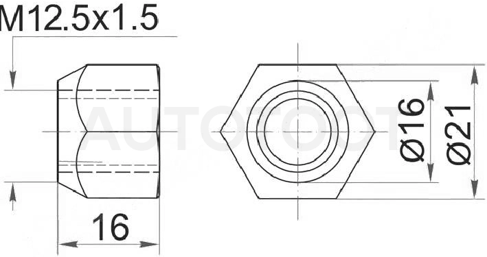 Гайка колесная открытая (конус) -7902100SX Stellox для TOYOTA ALLEX, TOYOTA ALPHARD, TOYOTA RUNX, TOYOTA PASSO, TOYOTA AURIS, TOYOTA COROLLA, TOYOTA AVENSIS, TOYOTA CAMRY, TOYOTA BB, TOYOTA BELTA, TOY