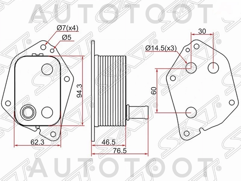 Радиатор масляный 1.7/2.0 -  для KIA SPORTAGE, KIA RIO, KIA CEED