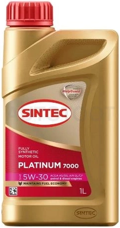 Масло моторное синтетическое Sintec Platinum 7000 5W-30 A5/B5 SL/CF 1л