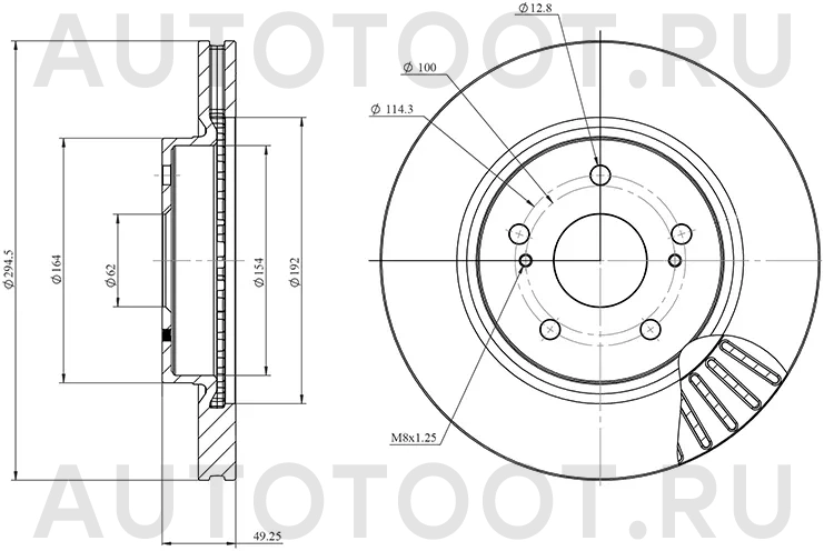 Диск тормозной (Спереди) Suzuki Escudo 05-12 / Grand Vitara 05-16 - Артикул HSDB0148 - Производитель Hosu - Фото, Отзывы, Цены