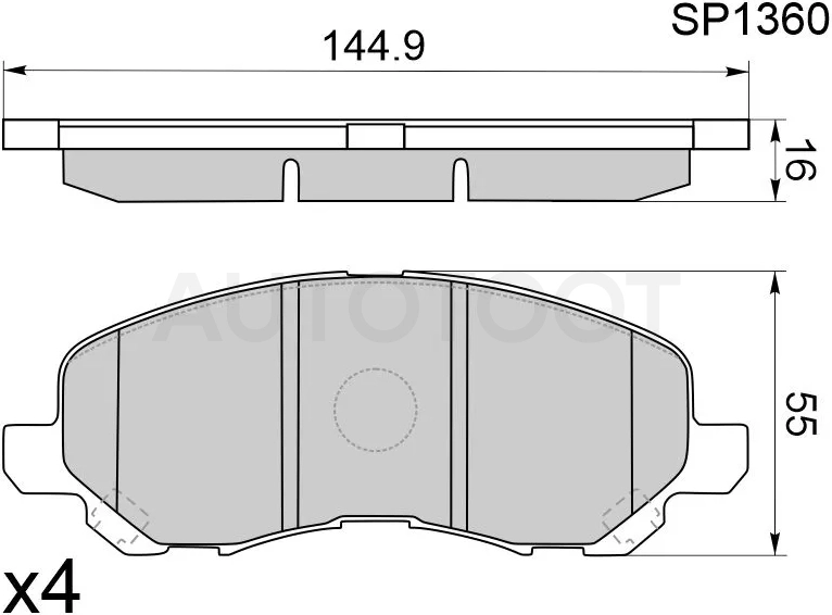 Колодки тормозные (Спереди) Mitsubishi ASX 10- / Delica 94-07 / L200 96-14 / Lancer 02-17 / Citroen C4 Aircross 12-16 / C-Crosser 07-12 / Dodge Caliber 06-12 / Mitsubishi Airtrek 01-05 / Challenger 96-01 / Chariot 91-97 / Chariot Grandis 97-03 / Peugeot 4