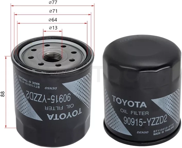 Фильтр масляный TOYOTA MZ,1-2GD,1-2KD