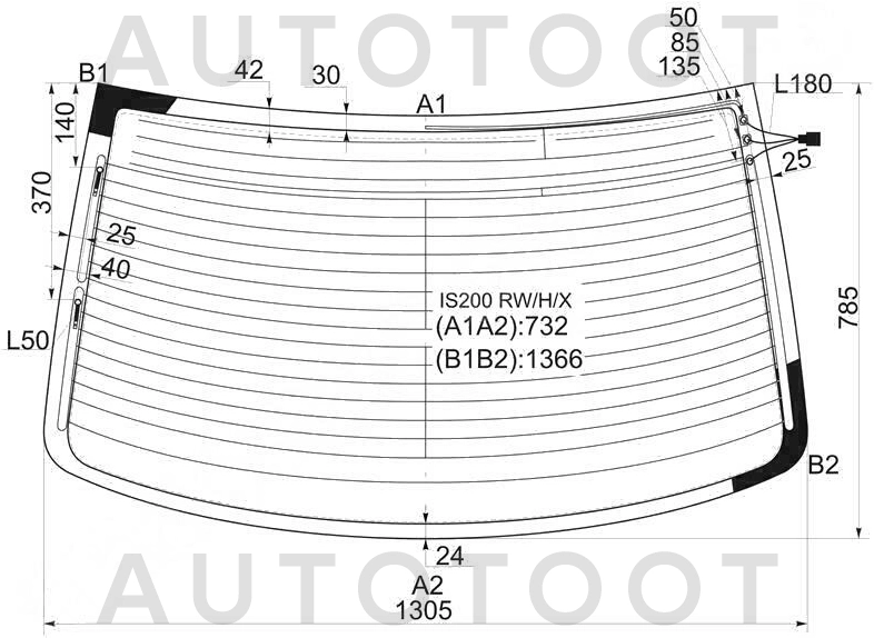Стекло заднее (крышка багажника) с обогревом -  для TOYOTA ALTEZZA, LEXUS IS200