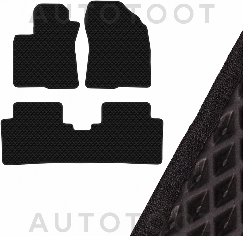 Коврик салона 3 штуки EVA Черный левый руль -  для TOYOTA AVENSIS