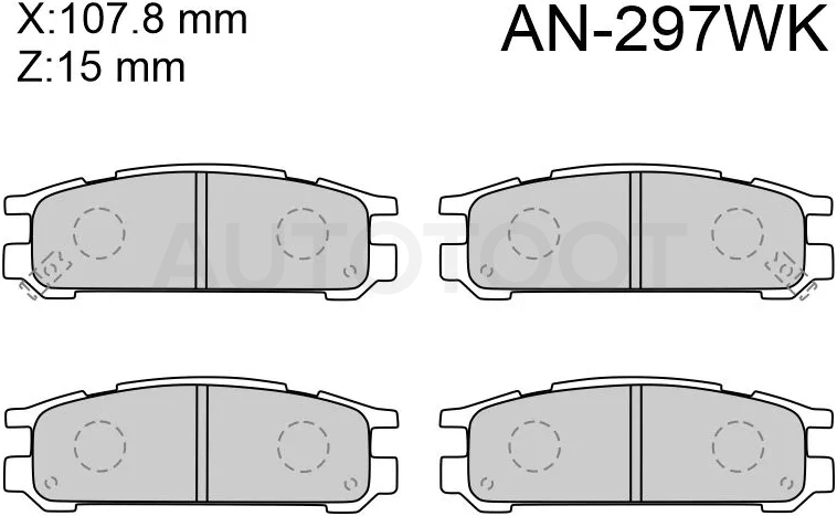 Колодки тормозные (Сзади) Subaru Impreza 92-00 / Legacy 89-03 / Outback 98-03