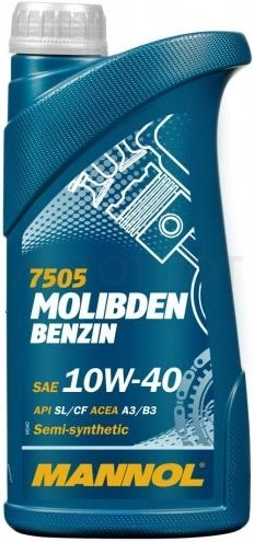 Масло моторное синтетическое MANNOL MOLIBDEN 10W-40 SN/CH-4 1л - Артикул MN75051E - Производитель Mannol - Фото, Отзывы, Цены