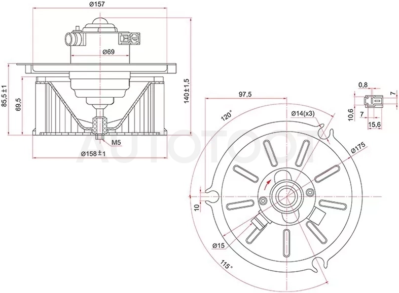 Мотор отопителя салона (Правый руль) Isuzu Forward 85-06 / Giga 94-15