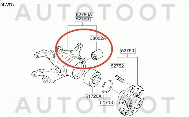 Сайлентблок задней цапфы 2WD/4WD -GRM30814 G-Autoparts для HYUNDAI ELANTRA, HYUNDAI I30, HYUNDAI SANTA FE, KIA CEED, KIA SPORTAGE