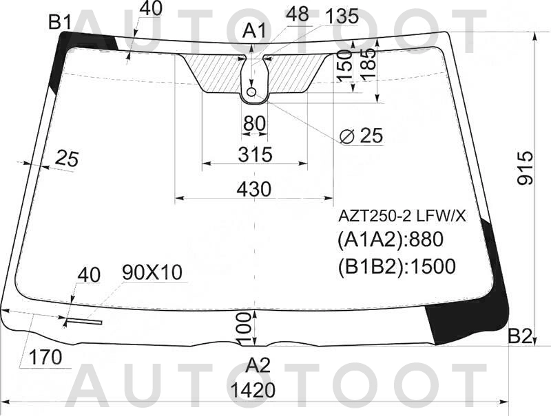 Стекло лобовое в клей -  для TOYOTA AVENSIS