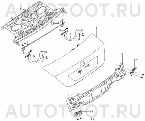 Петля крышки багажника левая -  для LIFAN SOLANO