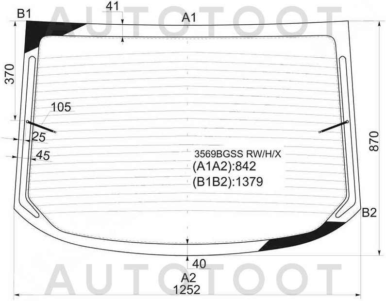 Стекло заднее (крышка багажника) с обогревом -  для FORD MONDEO