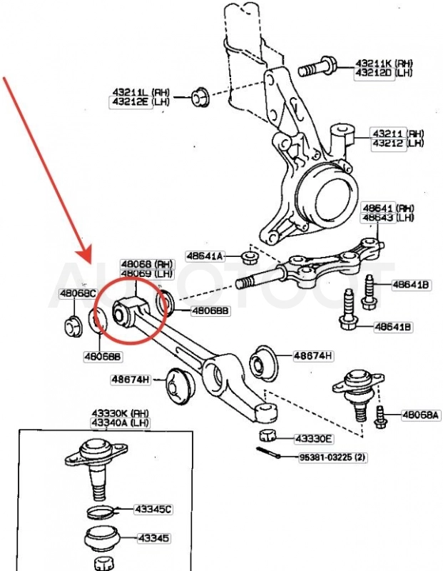 Сайлентблок переднего нижнего рычага внутренний -JRR0522 Just Drive для TOYOTA VISTA, TOYOTA CAMRY