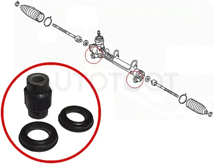 Сайлентблок рулевой рейки Toyota Corolla (E120) 00-07 / Corolla Fielder 00-06