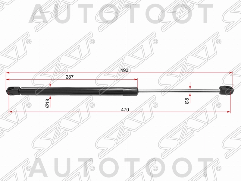 Амортизатор багажника левый=правый -ST90114311 Sat для OPEL CORSA