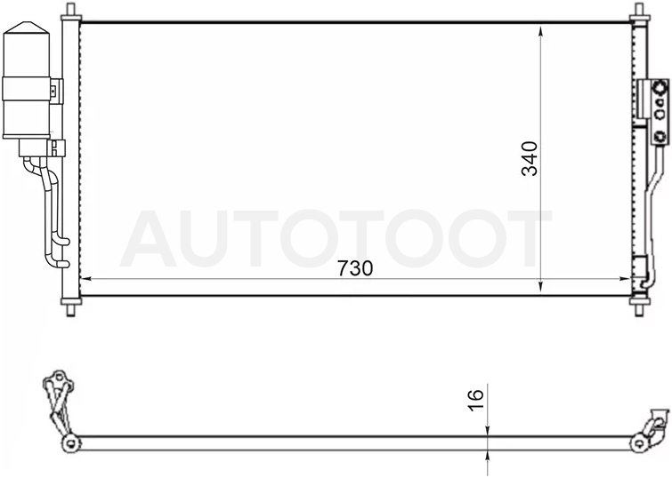 Радиатор кондиционера Nissan Almera Classic 06-12 - Артикул STNSB13940 - Производитель Sat - Фото, Отзывы, Цены