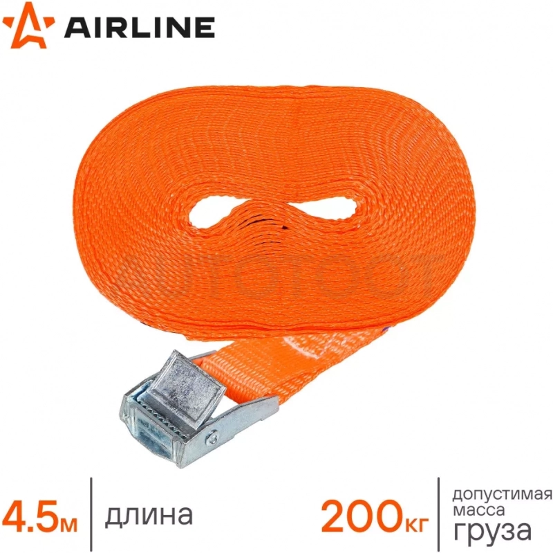 Ремень крепления груза с фиксатором 200 кг, 4,5 м - Артикул AST19 - Производитель Airline - Фото, Отзывы, Цены